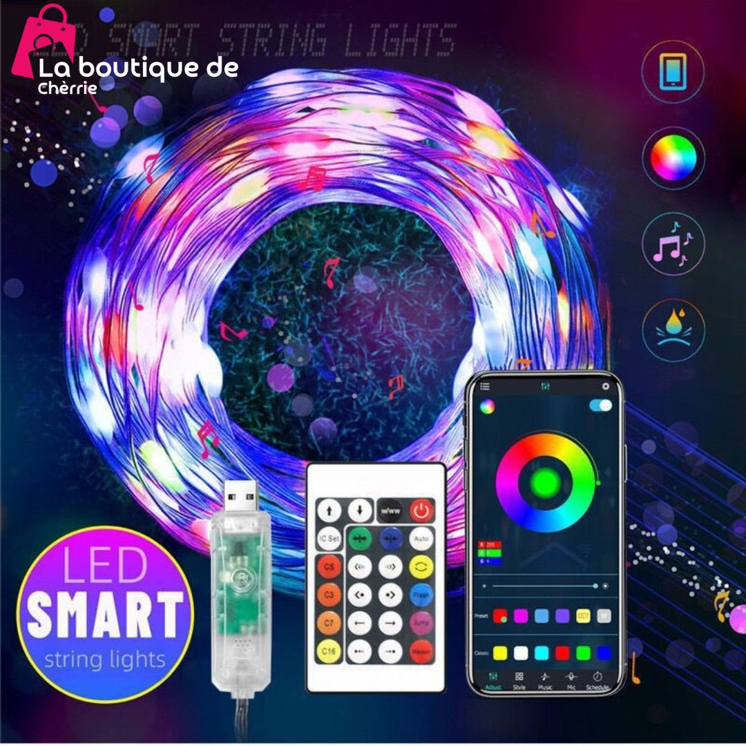 🎄LUCES NAVIDEÑAS LED RGB SMART🎄con Bluetooth - A prueba de agua - 10 METROS