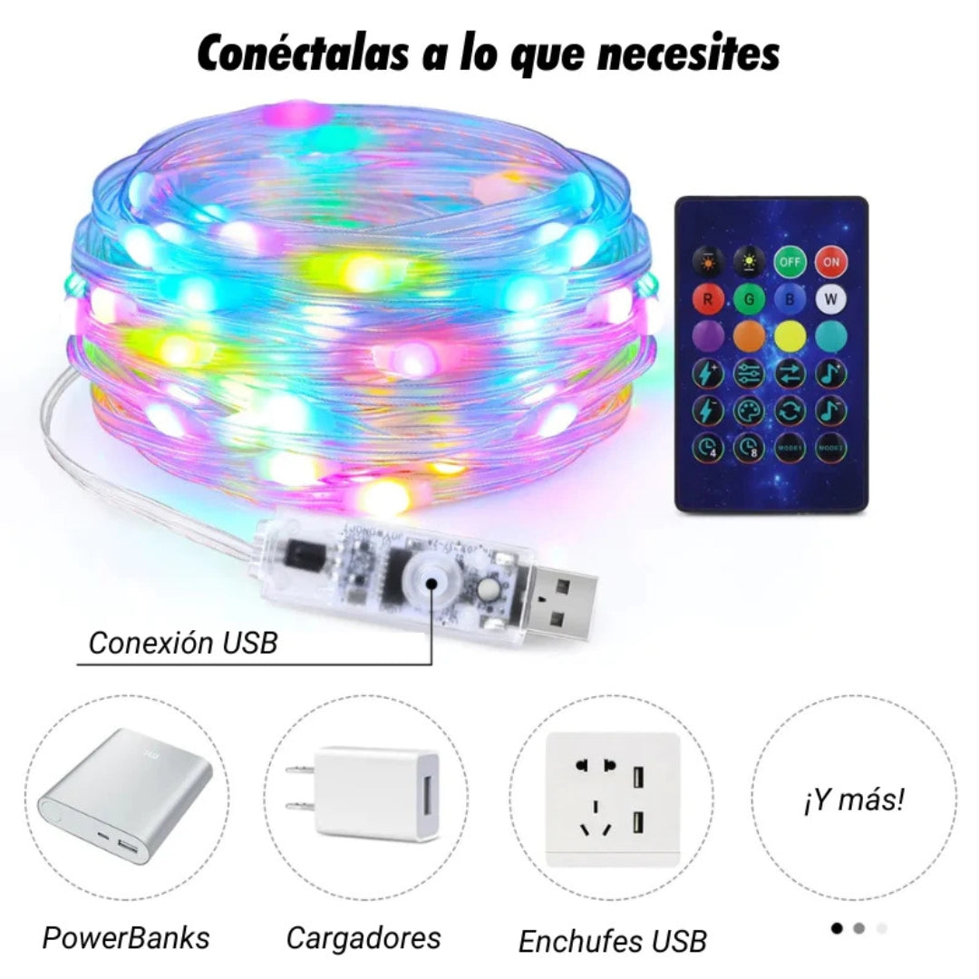 🎄LUCES NAVIDEÑAS LED RGB SMART🎄con Bluetooth - A prueba de agua - 10 METROS